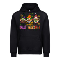 Black happy hallothanksmas gnomes Urban Hoodie - AdoDesignShop