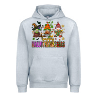 Heather Grey happy hallothanksmas gnomes Urban Hoodie - AdoDesignShop