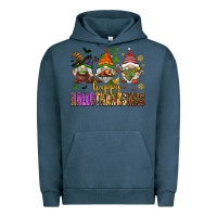 Pigment Midnight Navy happy hallothanksmas gnomes Urban Hoodie - AdoDesignShop