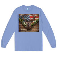 Colony Blue usa deer hunting Long Sleeve Tee - CowGirlArtShop