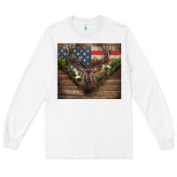 White usa deer hunting Long Sleeve Tee - CowGirlArtShop