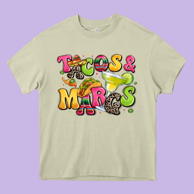 Tacos And Margaritas Heavy Core Tee Designed By Lillyallendesigns