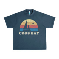 Midnight Navy Coos Bay Or Vintage Sailboat 70S Throwback Sunset Urban Heavy Tee - minhPixels