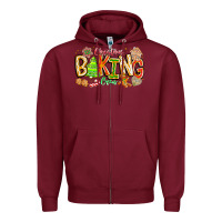 Burgundy Christmas Baking Crew Zipper Hoodie - CowhideDigitalArt