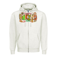 Oatmeal Heather Christmas Baking Crew Zipper Hoodie - CowhideDigitalArt