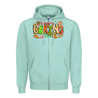 Seafoam Christmas Baking Crew Zipper Hoodie - CowhideDigitalArt