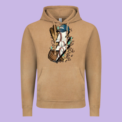 Lightning Bolt Baseball Vintage Hoodie Designed By Howdyjamesfarm