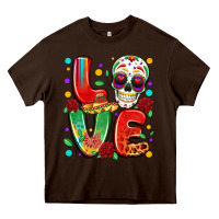 Chocolate Brown cinco de mayo love Heavy Core Tee - LillyAllenDesigns