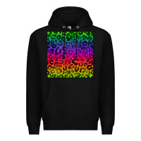 Black colorful leopard seamless pattern Premium Hoodie - BundleAndBundleShop