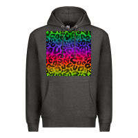 Charcoal Heather colorful leopard seamless pattern Premium Hoodie - BundleAndBundleShop