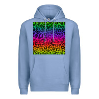 Colony Blue colorful leopard seamless pattern Premium Hoodie - BundleAndBundleShop
