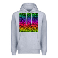 Heather Grey colorful leopard seamless pattern Premium Hoodie - BundleAndBundleShop