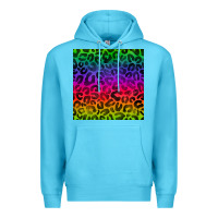 Ocean Blue colorful leopard seamless pattern Premium Hoodie - BundleAndBundleShop