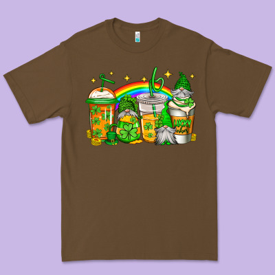 St Patricks Day Gnomes Coffee Cups Premium Tee Designed By Jasminsmagicworld