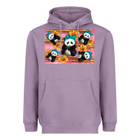 Lavender Baby panda flowers Heavyweight Hoodie - Artiststas
