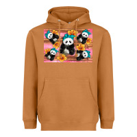 Baby Panda Flowers Heavyweight Hoodie | Teevron