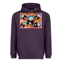 Plum Baby panda flowers Heavyweight Hoodie - Artiststas