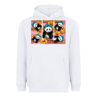 White Baby panda flowers Heavyweight Hoodie - Artiststas