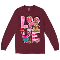 Burgundy Love Valentine's Day Long Sleeve Tee - HowdyJamesFarm