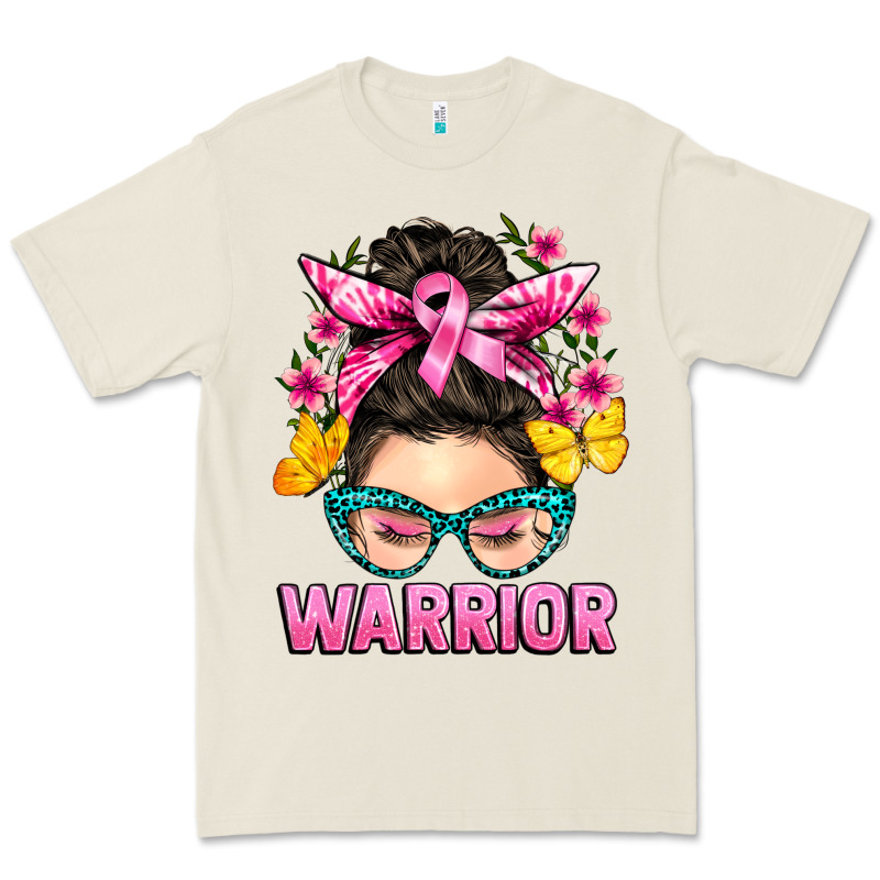 Cancer Warrior Messy Bun Premium Tee by BarkalooDesign | Teevron