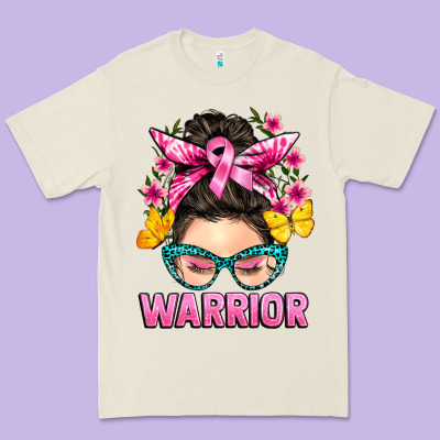 Cancer Warrior Messy Bun Premium Tee Designed By Barkaloodesign
