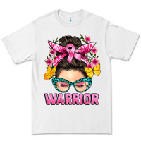 White cancer warrior messy bun Premium Tee - BarkalooDesign