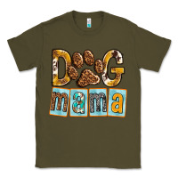 Army Green Dog Mama with Paw Classic Tee - texasbilliewilder