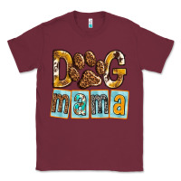 Burgundy Dog Mama with Paw Classic Tee - texasbilliewilder