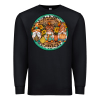 Black fall gnomes round earrings 4 Premium Sweatshirt - Artiststas