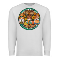 Dove Grey fall gnomes round earrings 4 Premium Sweatshirt - Artiststas