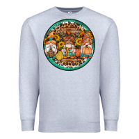 Heather Grey fall gnomes round earrings 4 Premium Sweatshirt - Artiststas