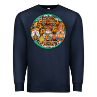 Navy fall gnomes round earrings 4 Premium Sweatshirt - Artiststas