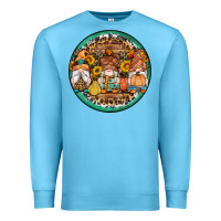 Ocean Blue fall gnomes round earrings 4 Premium Sweatshirt - Artiststas
