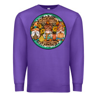 Purple fall gnomes round earrings 4 Premium Sweatshirt - Artiststas