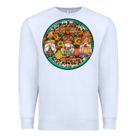 White fall gnomes round earrings 4 Premium Sweatshirt - Artiststas