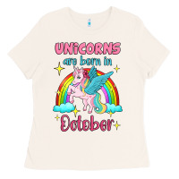 Bone unicorns are born in october Ladies Tee - Jasminsmagicworld