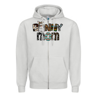 Dove Grey bunny mom Zipper Hoodie - CowhideDigitalArt