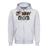 Heather Grey bunny mom Zipper Hoodie - CowhideDigitalArt