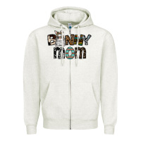 Oatmeal Heather bunny mom Zipper Hoodie - CowhideDigitalArt
