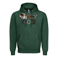 Sports Green bunny mom Zipper Hoodie - CowhideDigitalArt