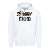 White bunny mom Zipper Hoodie - CowhideDigitalArt