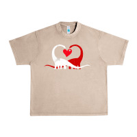 French Oak funny hearts love dinosaur valentine s day gift boys girls Urban Heavy Tee - minhPixels