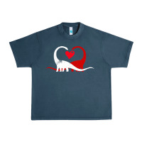 Midnight Navy funny hearts love dinosaur valentine s day gift boys girls Urban Heavy Tee - minhPixels