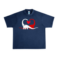 Navy funny hearts love dinosaur valentine s day gift boys girls Urban Heavy Tee - minhPixels