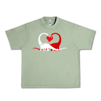 Oil Green funny hearts love dinosaur valentine s day gift boys girls Urban Heavy Tee - minhPixels