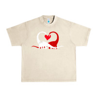 Sandshell funny hearts love dinosaur valentine s day gift boys girls Urban Heavy Tee - minhPixels