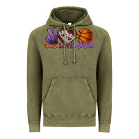Vintage Olive Peace love Basketball Vintage Hoodie - HowdyJamesFarm