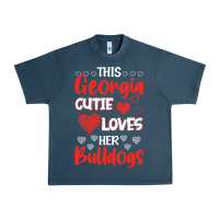 Midnight Navy this georgia cutie loves her bulldogs fun football Urban Heavy Tee - minhPixels
