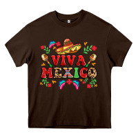 Chocolate Brown viva mexico Heavy Core Tee - LillyAllenDesigns