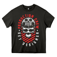 Asphalt Production Crew Set Designer Movie Film Halloween Skull Heavy Core Tee - minhPixels